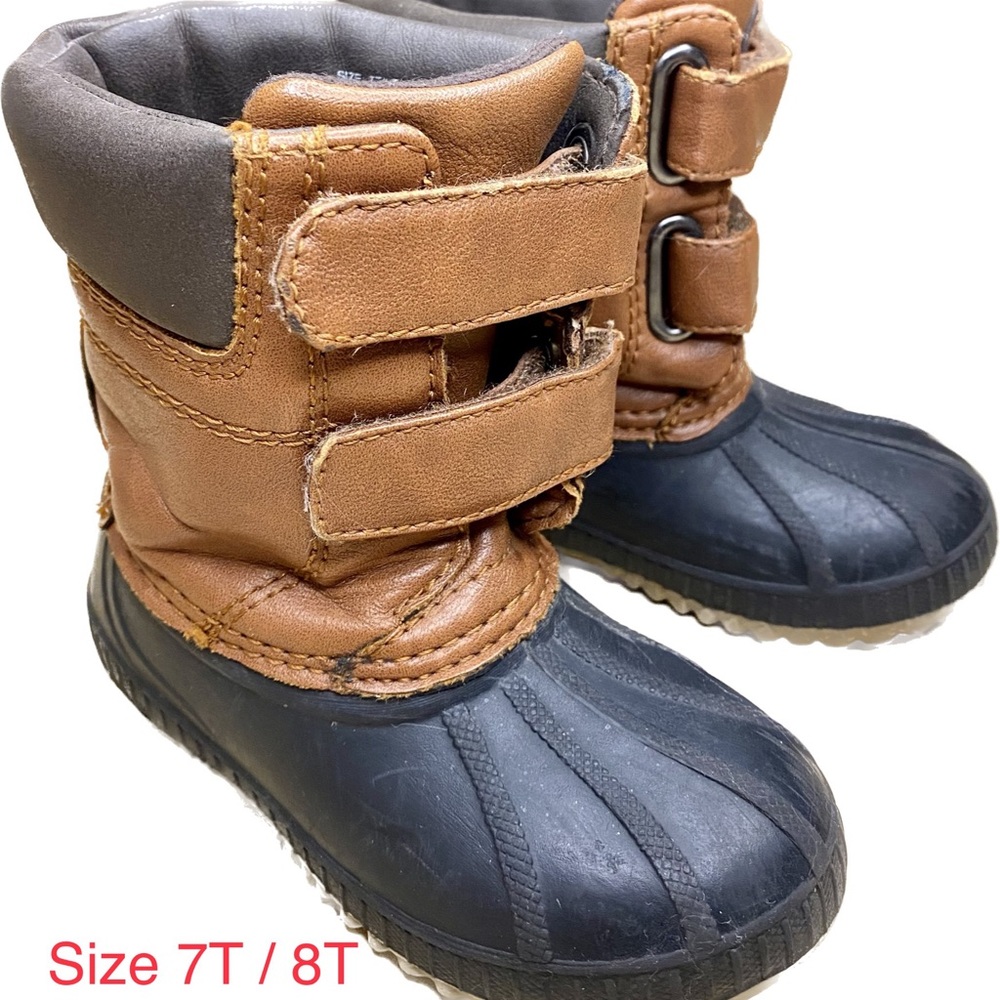 Boys 7T / 8T GAP Brown Leather Duck Boots